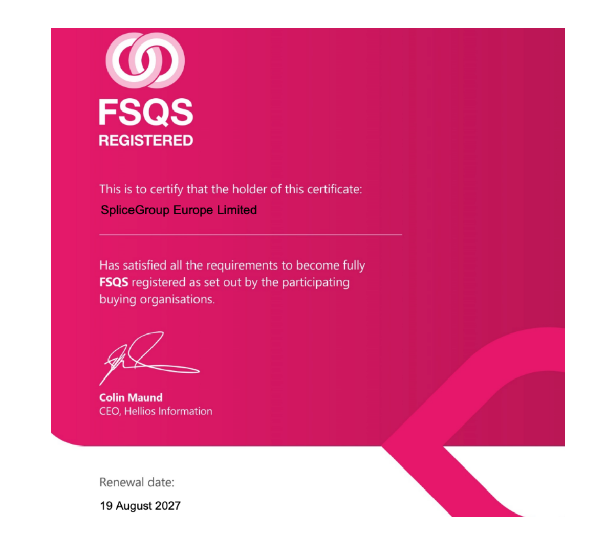 FSQS certificate